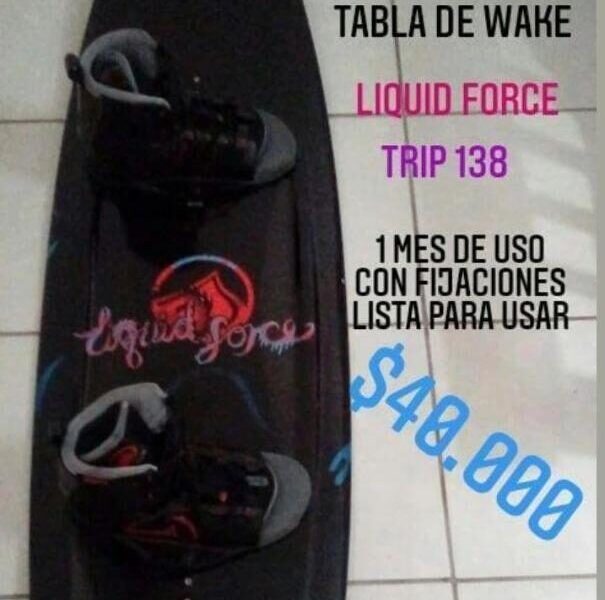 TablTabla wakeboard Liquid Force Trip 138 con fijaciones